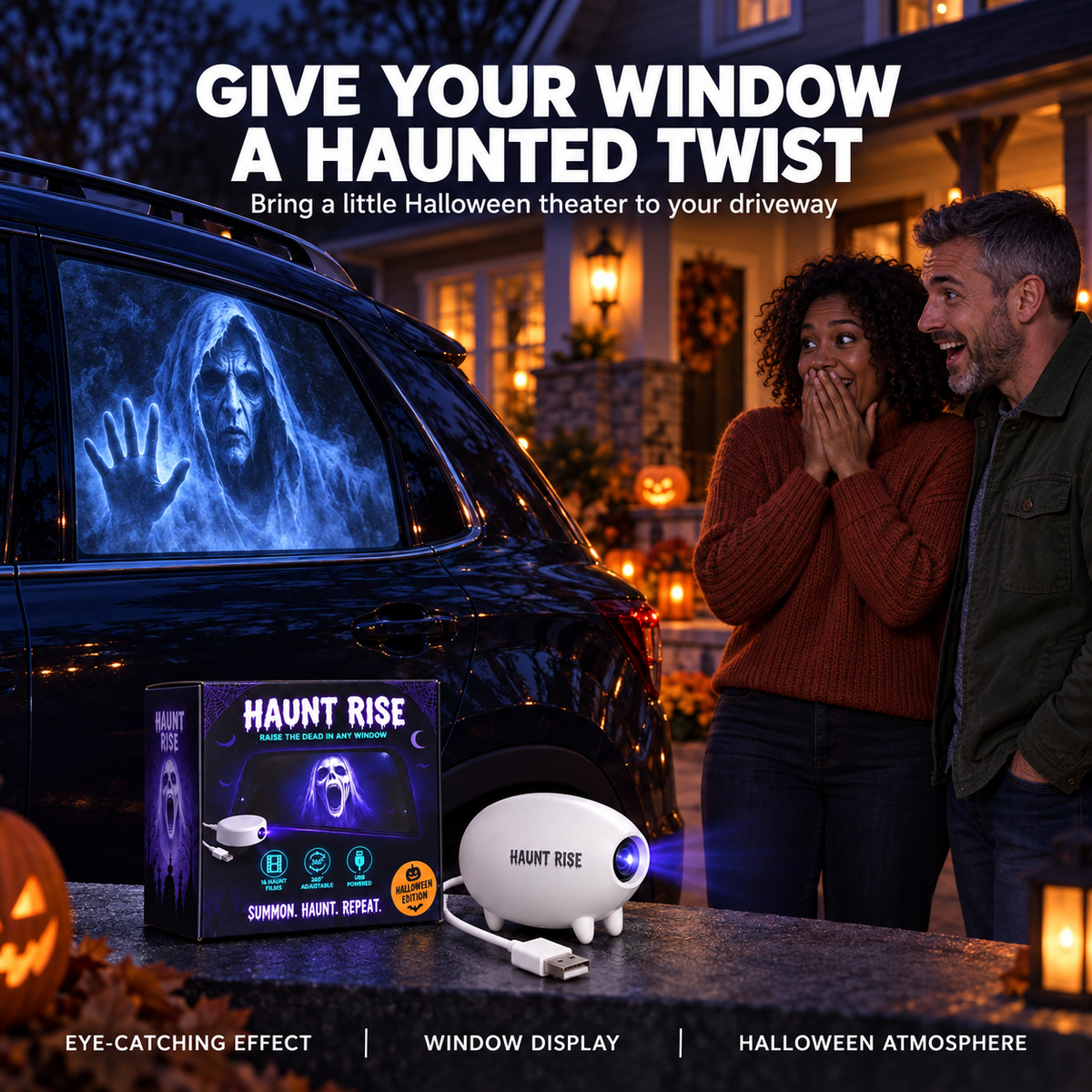 π π» Haunt Rise Halloween Window Projector-360Β° Adjustable Stand for Home Decor π