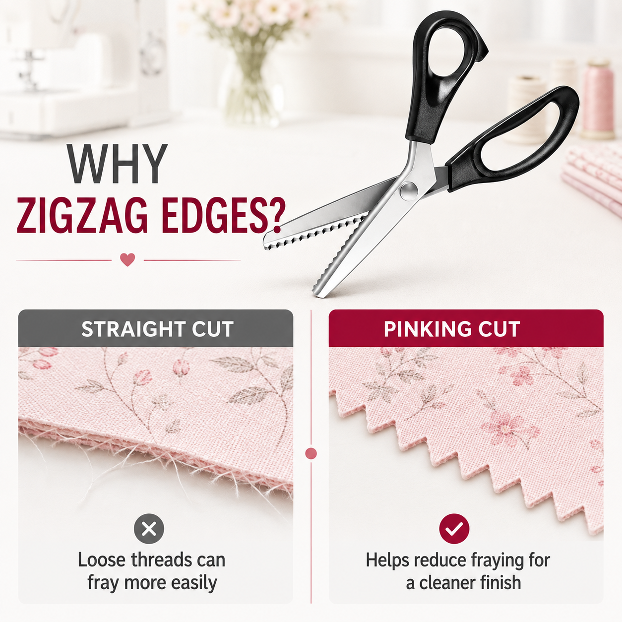 Stainless Steel Zig Zag Scissors with Serrated Teeth - Perfect for DIY Crafts✂️