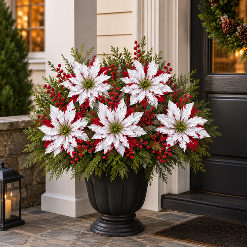 🌺🎄Christmas Poinsettia Planter Inserts