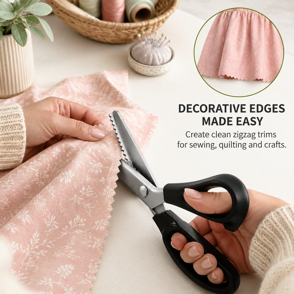 Stainless Steel Zig Zag Scissors with Serrated Teeth - Perfect for DIY Crafts✂️