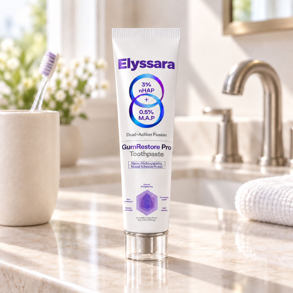 Elyssara Mussel Adhesive Protein Toothpaste | Nano-Hydroxyapatite