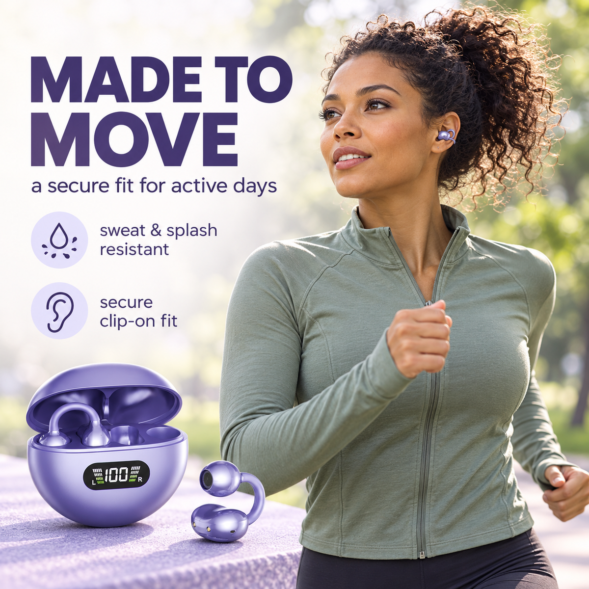 🎧👂Open-Ear Clip-On Bluetooth Earbuds – all-day comfort, immersive sound, leakage control, 8-10h battery, touch control. No ear pain! 🔋💪