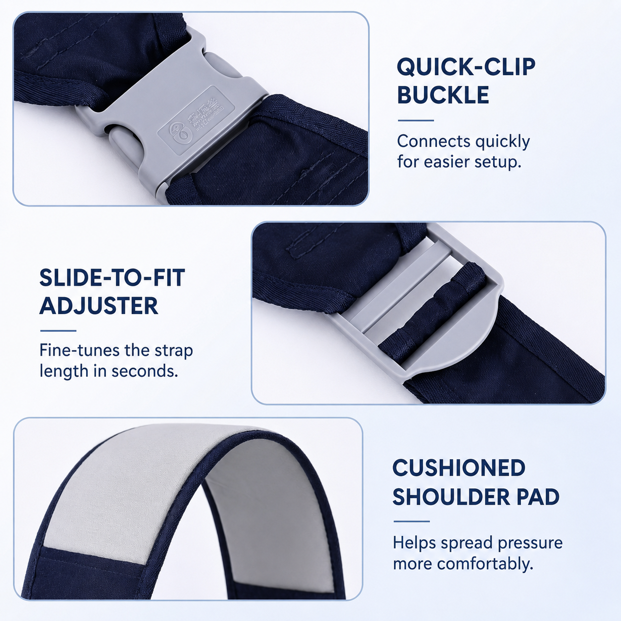 Adjustable single-shoulder portable strap | Lightweight and breathable mesh hip strap🧸