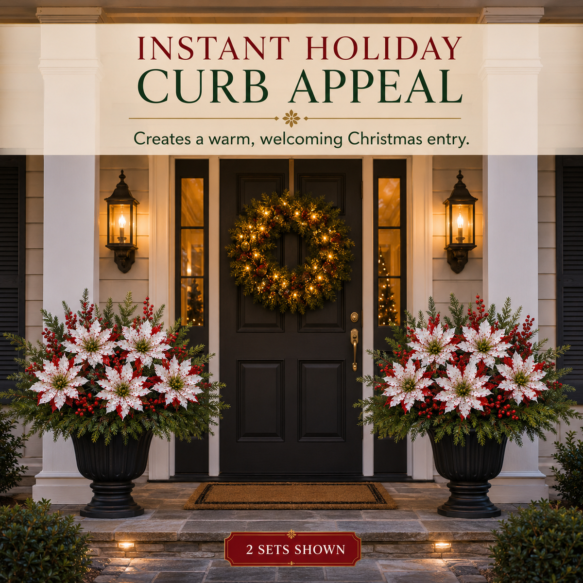 🌺🎄Christmas Poinsettia Planter Inserts