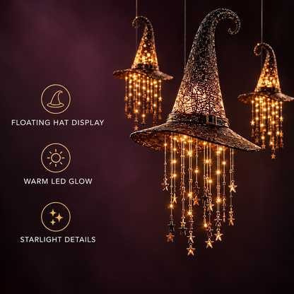 Lighted Witch Hat Hanging Chime