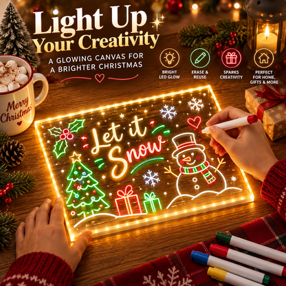🎁Creative Rewritable Acrylic LED Message Board 🎨 (set come with 7 Pens)