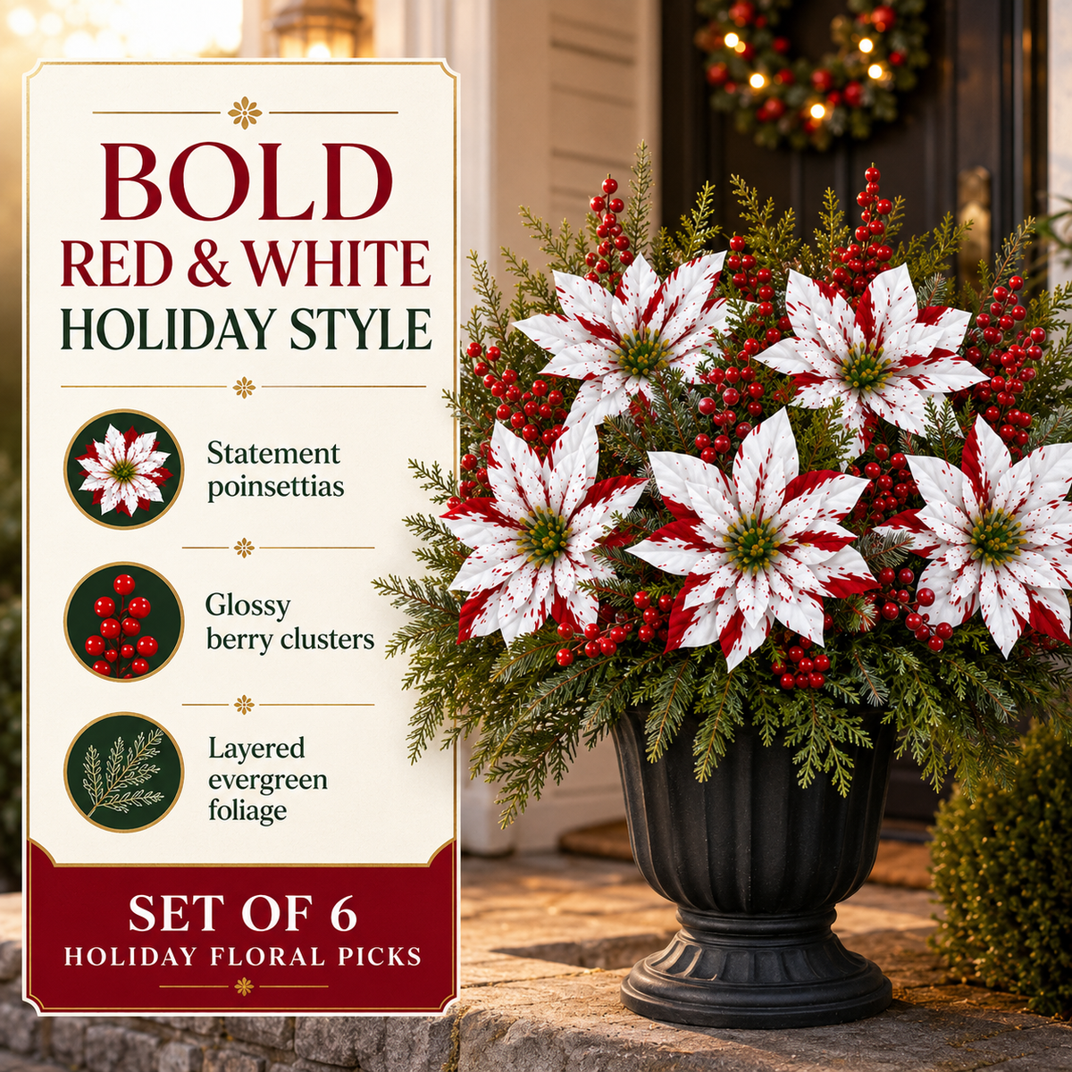 🌺🎄Christmas Poinsettia Planter Inserts