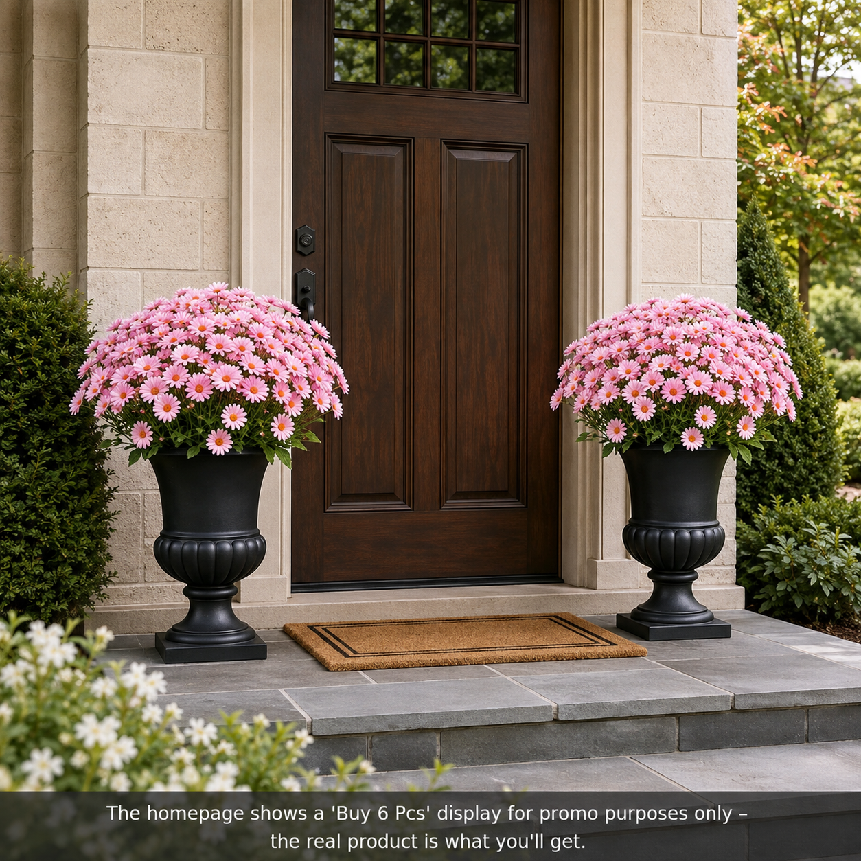 🌼- Artificial Outdoor Sunset Mums Flowers - UV resistant, Waterproof, Windproof
