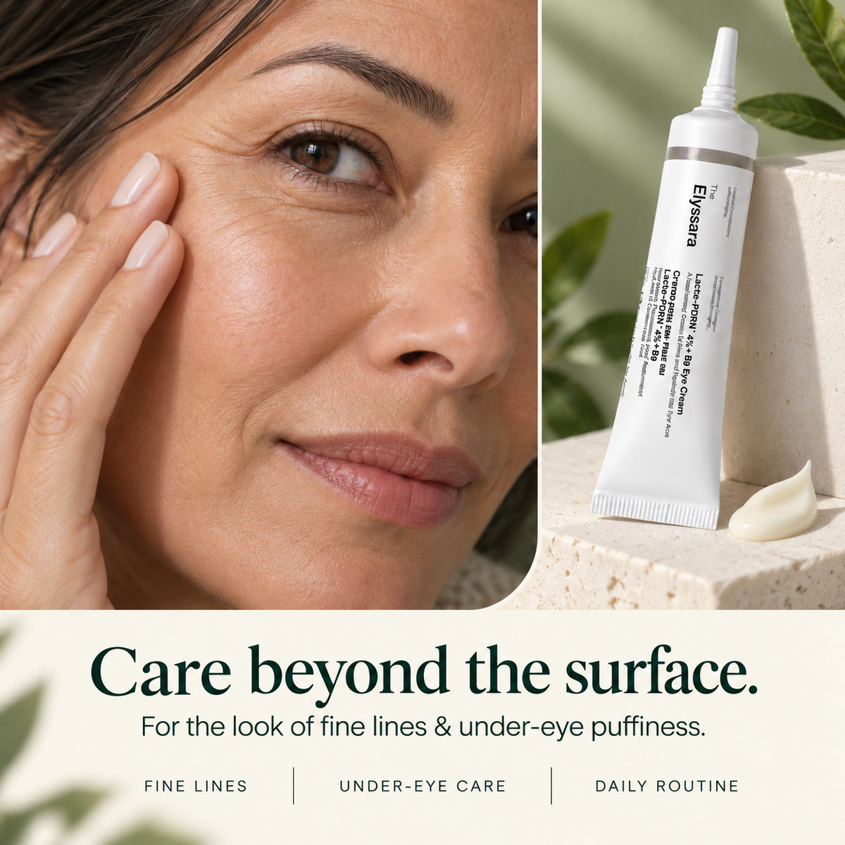 Elyssara Lacto-PDRN 4% + B9 Eye Cream for a simple targeted eye-care routine