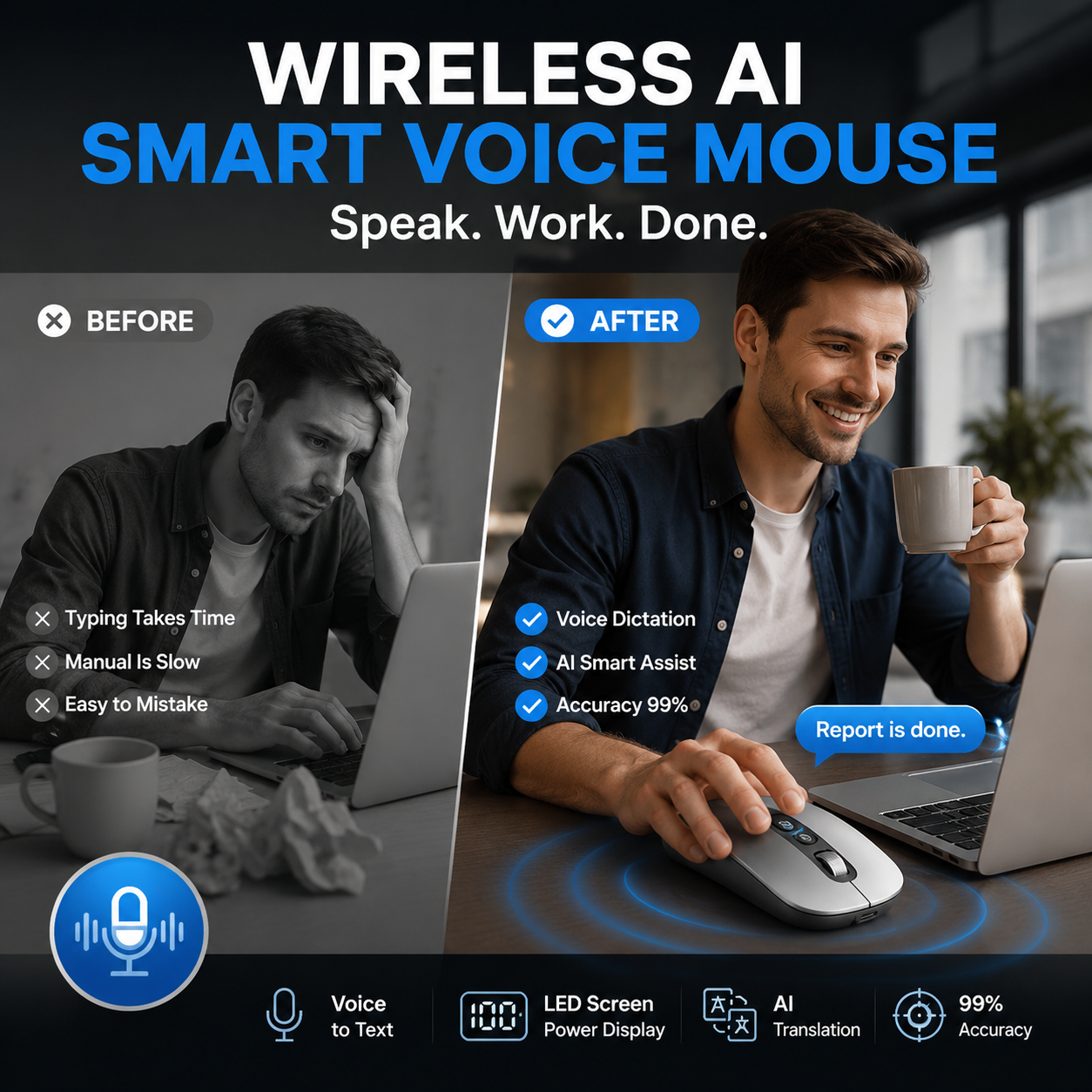 Wireless AI Smart Voice Mouse
