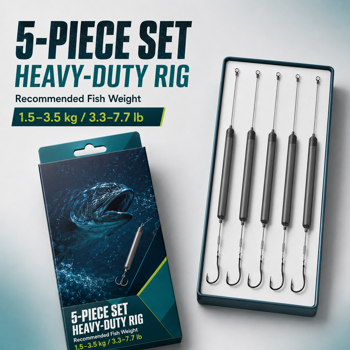 🎣 Pre-Tied Off Bottom Fishing Rig | Anti-Snag Floating Bottom Hook Leaders