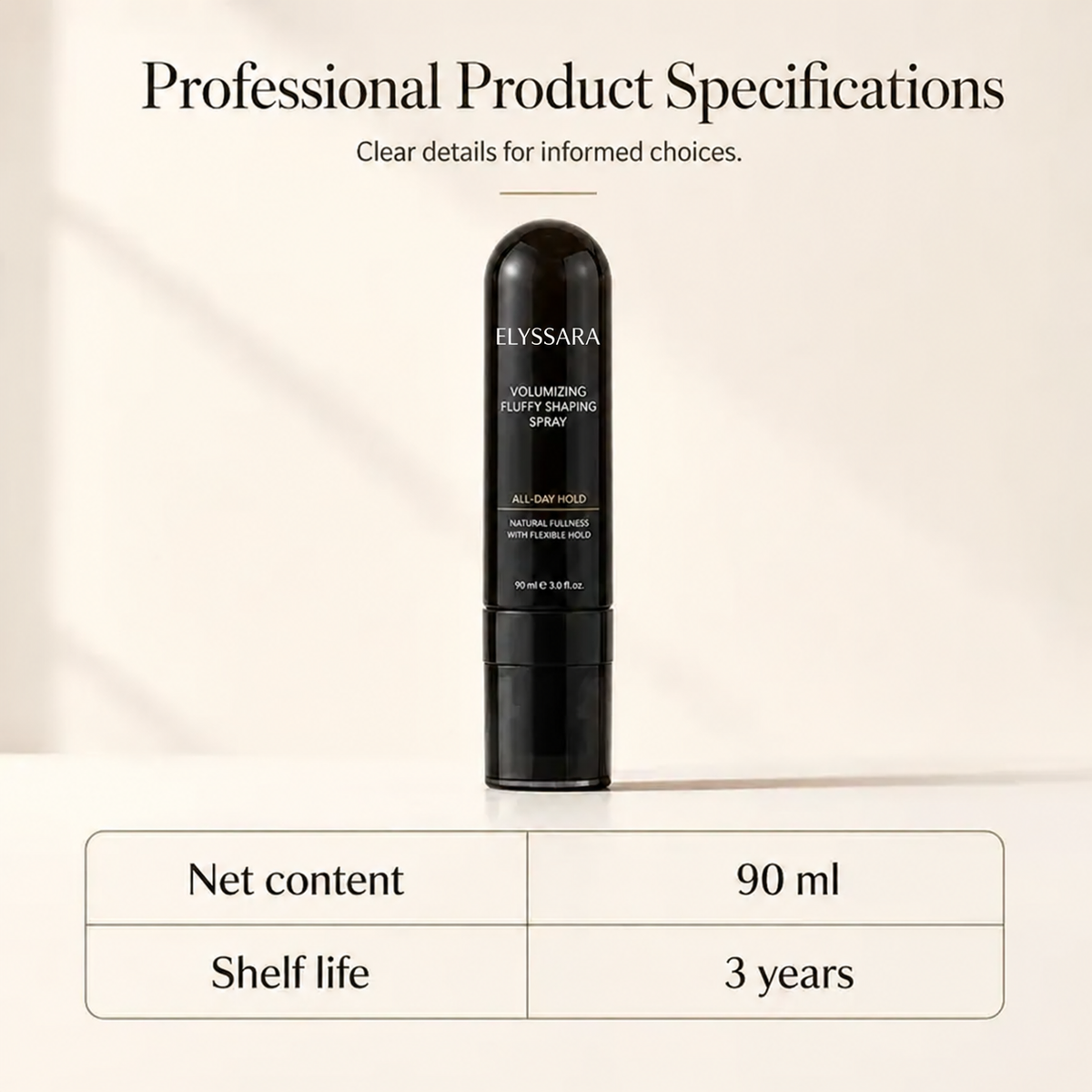 90ml Fluffy Hair Shaping Spray Long Lasting Volumizing Mist with Peach Fragrance