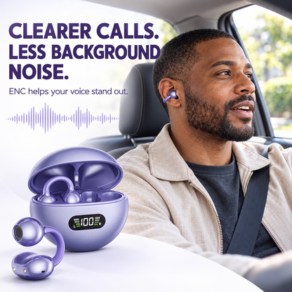 🎧👂Open-Ear Clip-On Bluetooth Earbuds – all-day comfort, immersive sound, leakage control, 8-10h battery, touch control. No ear pain! 🔋💪