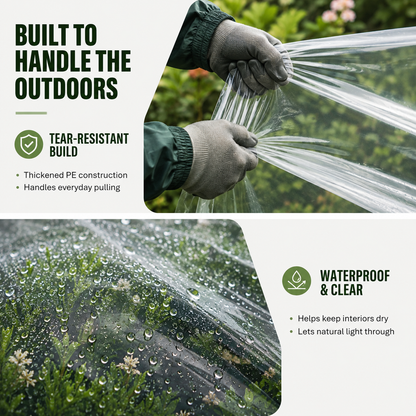 Clear Waterproof PE Tarp, Transparent Outdoor Cover with Metal Grommets🛡️