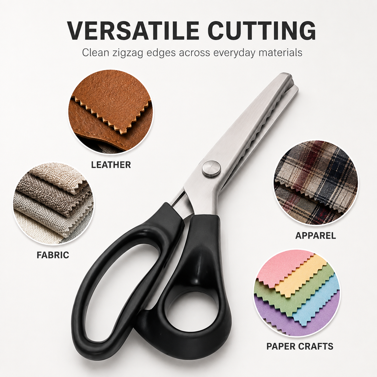 Stainless Steel Zig Zag Scissors with Serrated Teeth - Perfect for DIY Crafts✂️