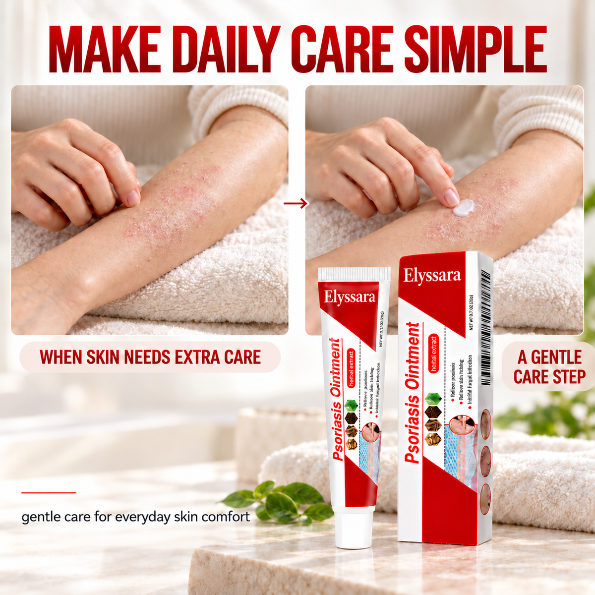 Elyssara Botanical Skin Relief Ointment for Dry, Itchy & Flaky Skin