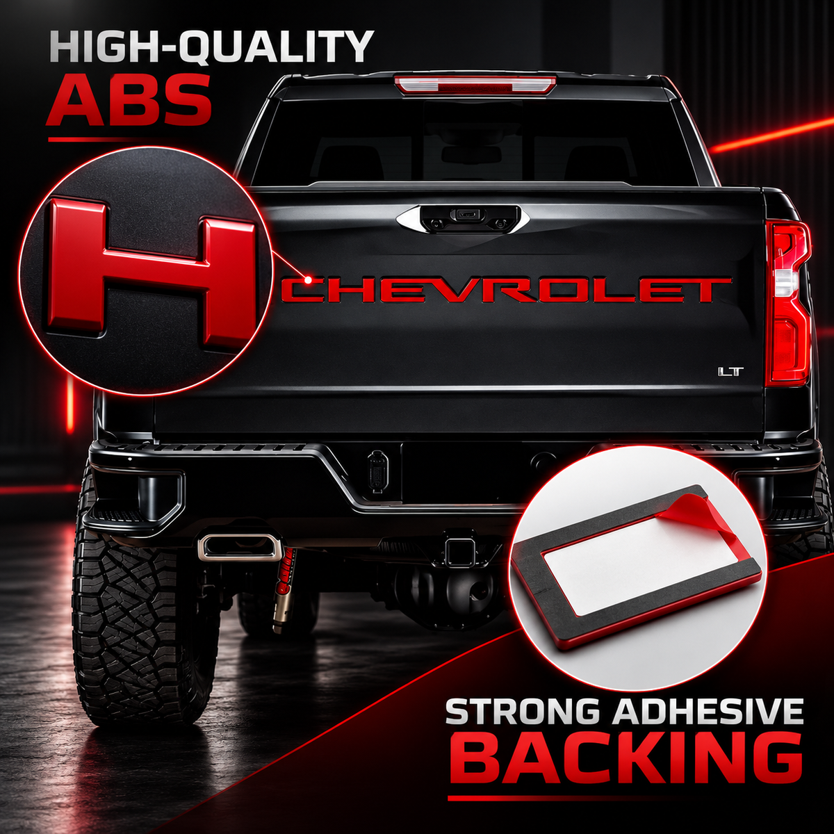 3D Raised Tailgate Letters – Premium ABS Overlay Trim Stickers