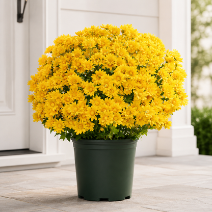 🌼- Artificial Outdoor Sunset Mums Flowers - UV resistant, Waterproof, Windproof