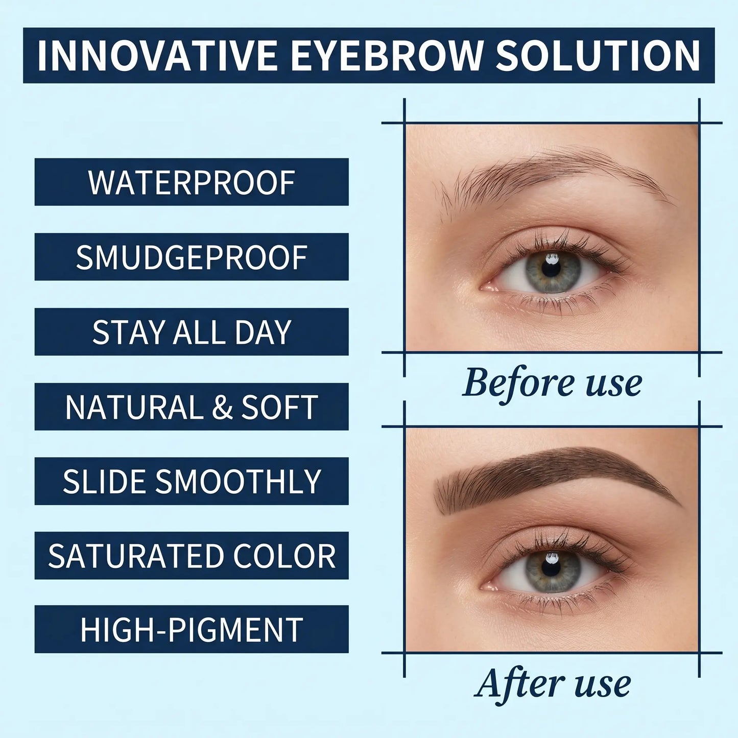 Waterproof 2-in-1 Micro-Fork Eyebrow Pen & Tinted Gel