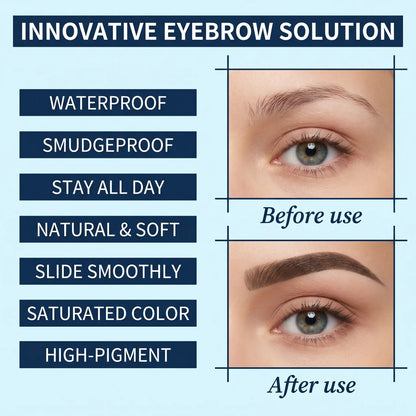 Waterproof 2-in-1 Micro-Fork Eyebrow Pen & Tinted Gel