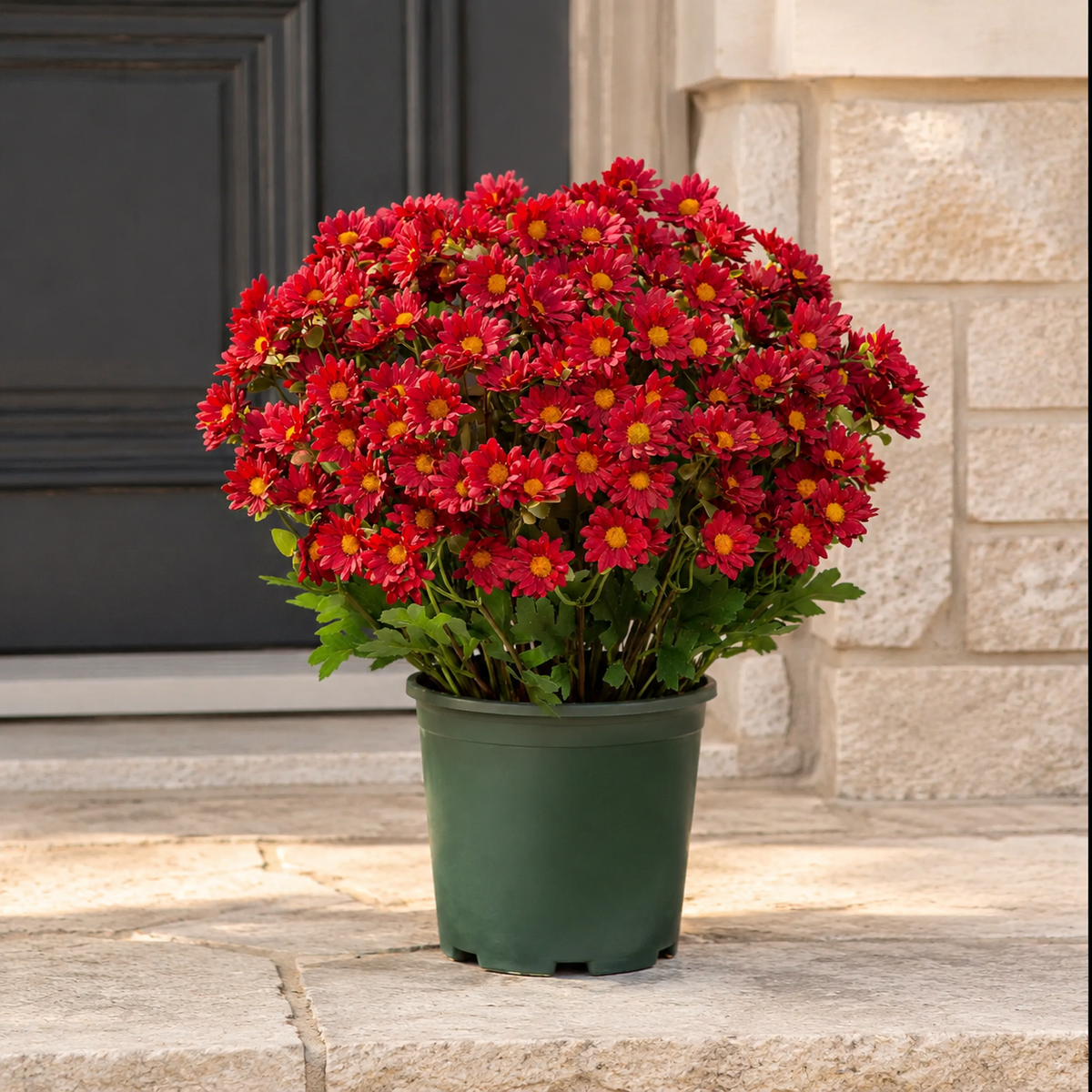 🌼- Artificial Outdoor Sunset Mums Flowers - UV resistant, Waterproof, Windproof