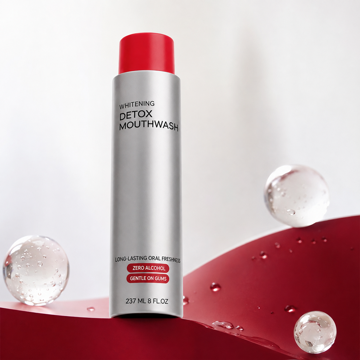 Advanced Stain-Lifting Whitening Mouthwash: Visible Debris Removal & Fresh Breath