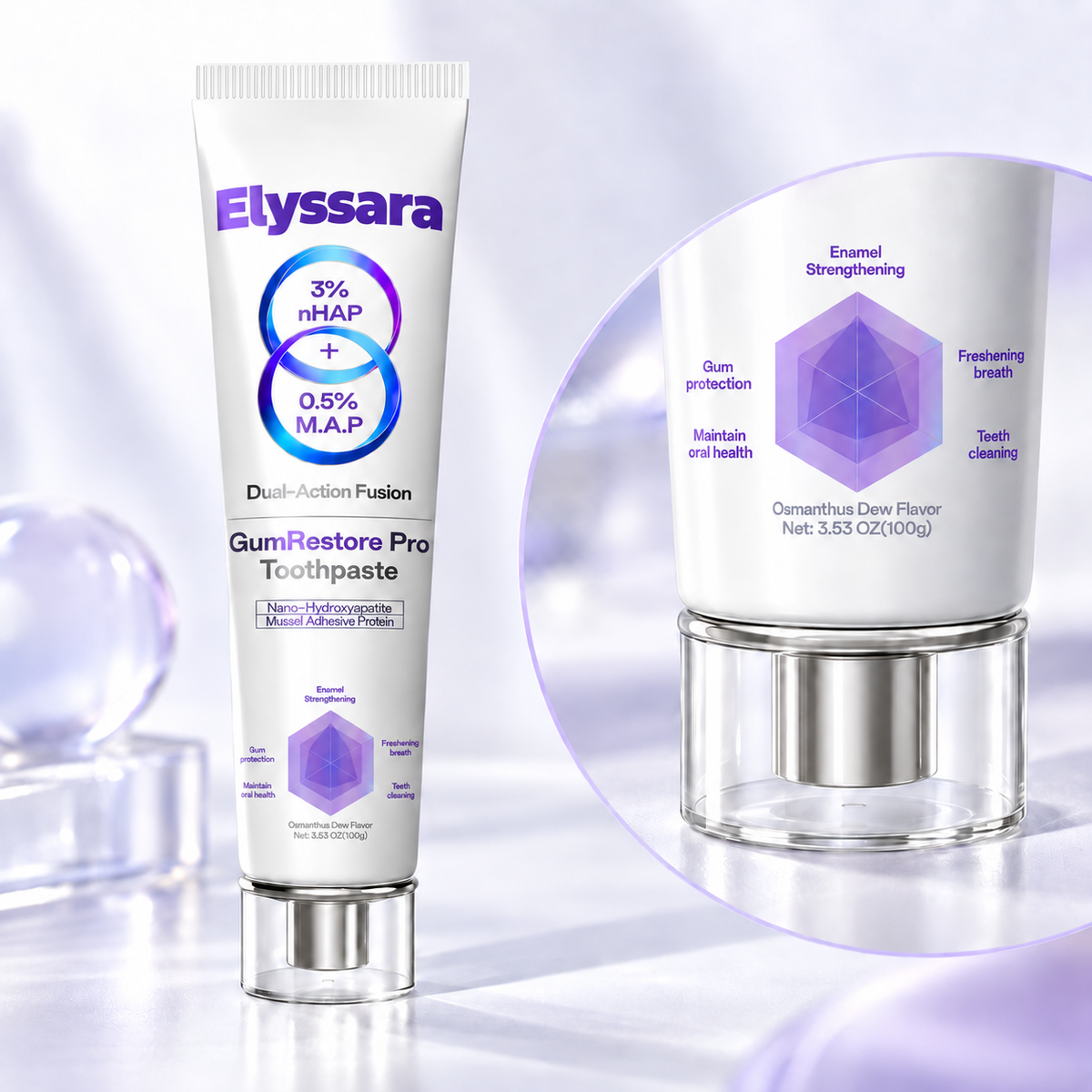 Elyssara Mussel Adhesive Protein Toothpaste | Nano-Hydroxyapatite