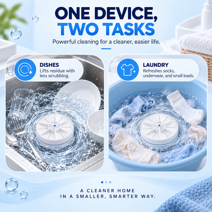 Portable Ultrasonic Washer for Dishes & Laundry