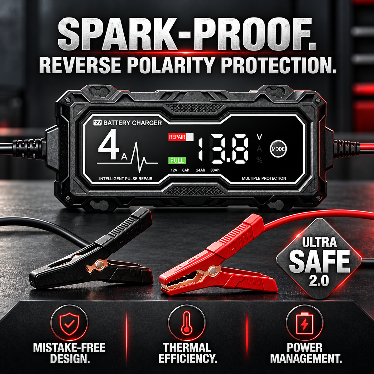 GBX155 4250A Jump Starter – 10L Gas/8L Diesel, Smart Charger & Power Bank
