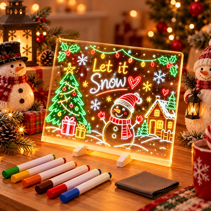 🎁Creative Rewritable Acrylic LED Message Board 🎨 (set come with 7 Pens)