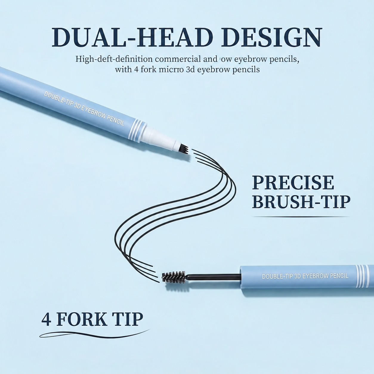Waterproof 2-in-1 Micro-Fork Eyebrow Pen & Tinted Gel