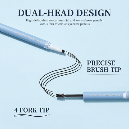 Waterproof 2-in-1 Micro-Fork Eyebrow Pen & Tinted Gel