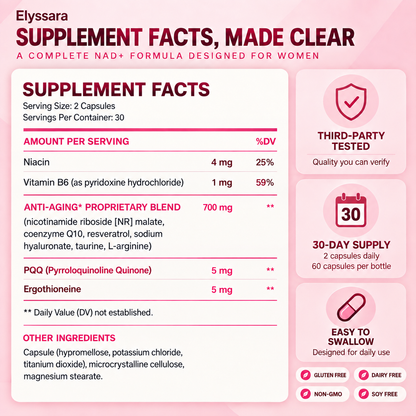 NAD+ Supplements for Woman Anti-Aging,Wrinkle Defense Capsules