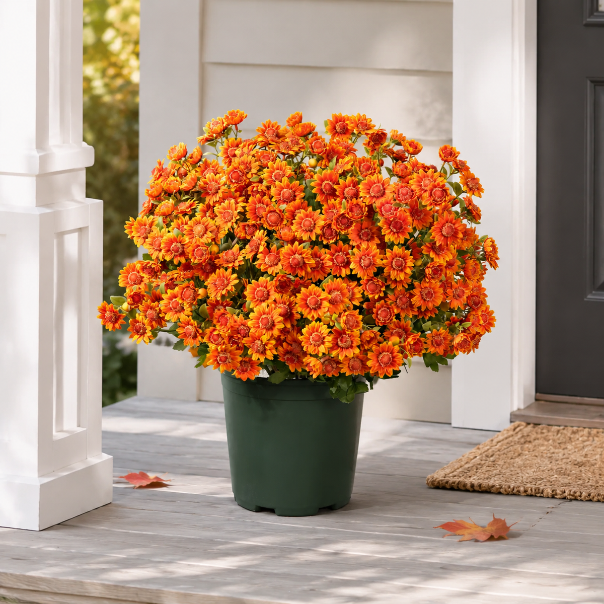 🌼- Artificial Outdoor Sunset Mums Flowers - UV resistant, Waterproof, Windproof