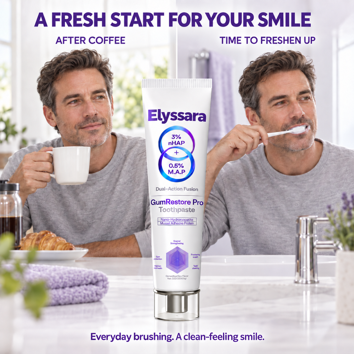 Elyssara Mussel Adhesive Protein Toothpaste | Nano-Hydroxyapatite