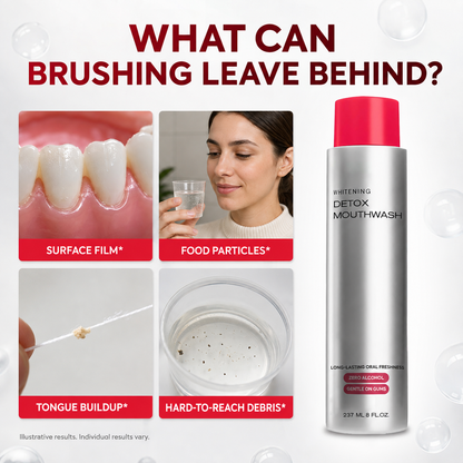 Advanced Stain-Lifting Whitening Mouthwash: Visible Debris Removal & Fresh Breath