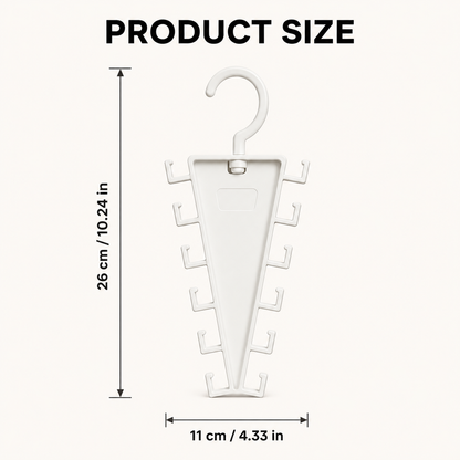 V-Shaped 12-Hook Rotating Closet Organizer, Space-Saving Hanger for Shirts, Pants, Scarves & Accessories