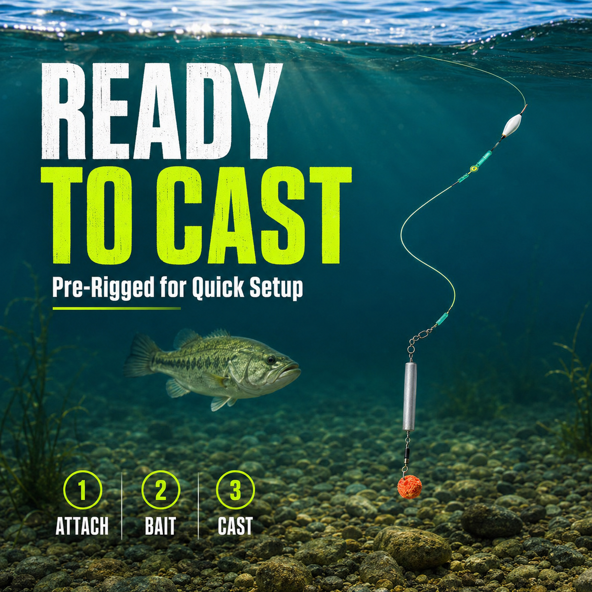 🎣 Pre-Tied Off Bottom Fishing Rig | Anti-Snag Floating Bottom Hook Leaders