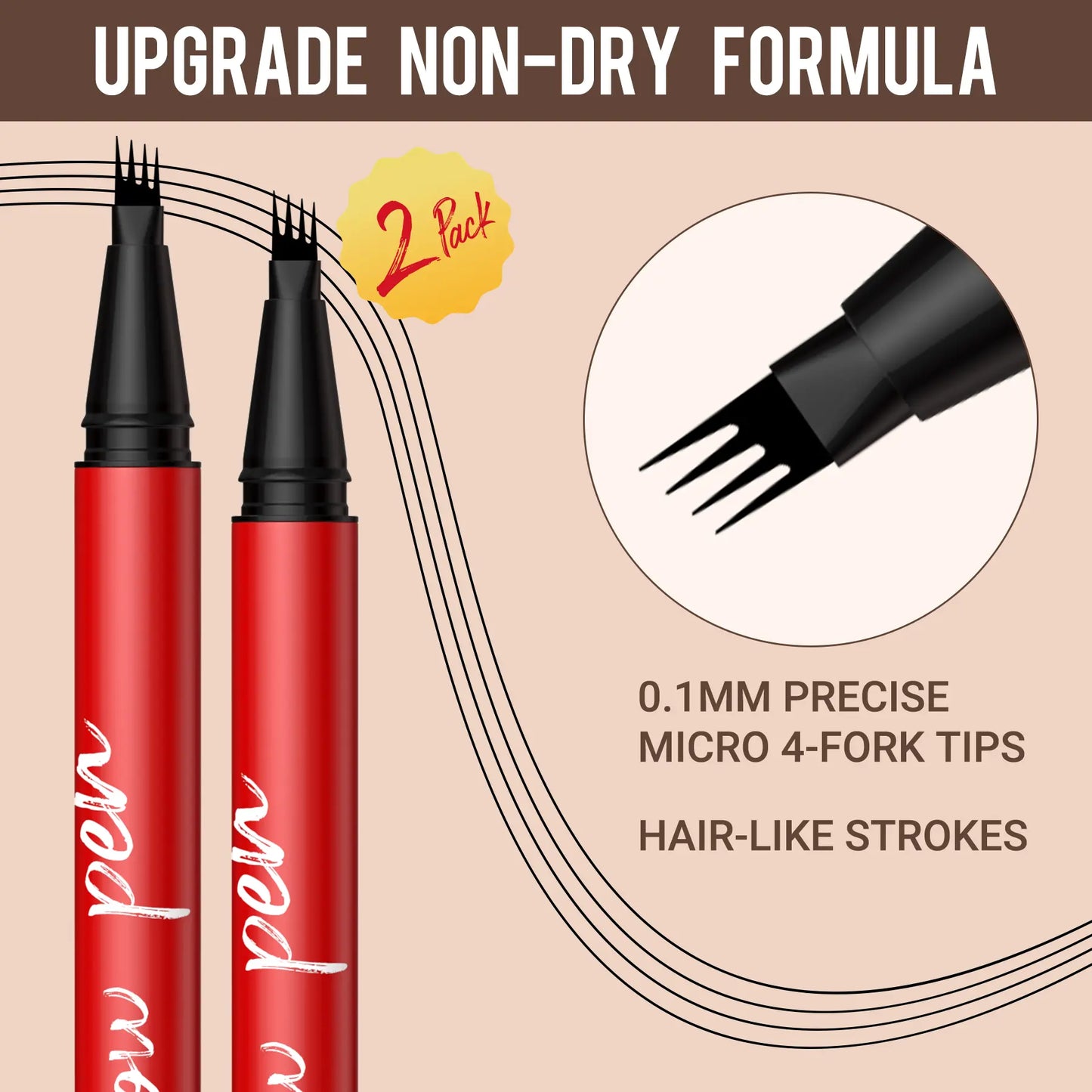 Elyssara Beauty 2-Pack Eyebrow Pens – Natural Hair-Like Strokes