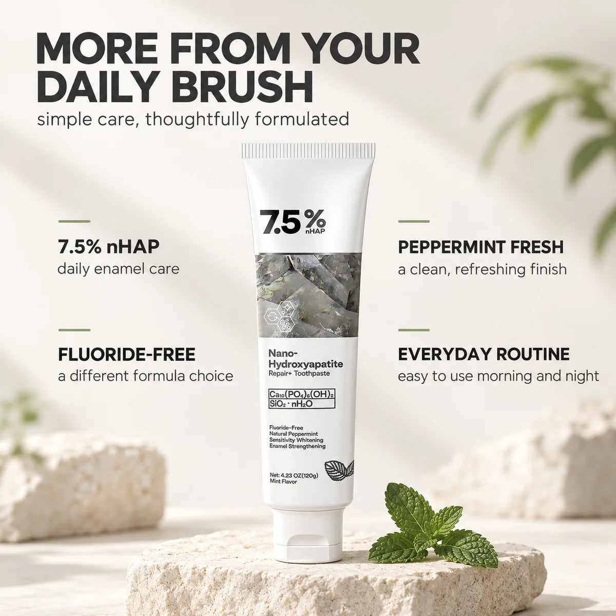 Nano (n-Ha) Toothpaste with 7.5% nano-hydroxyapatite