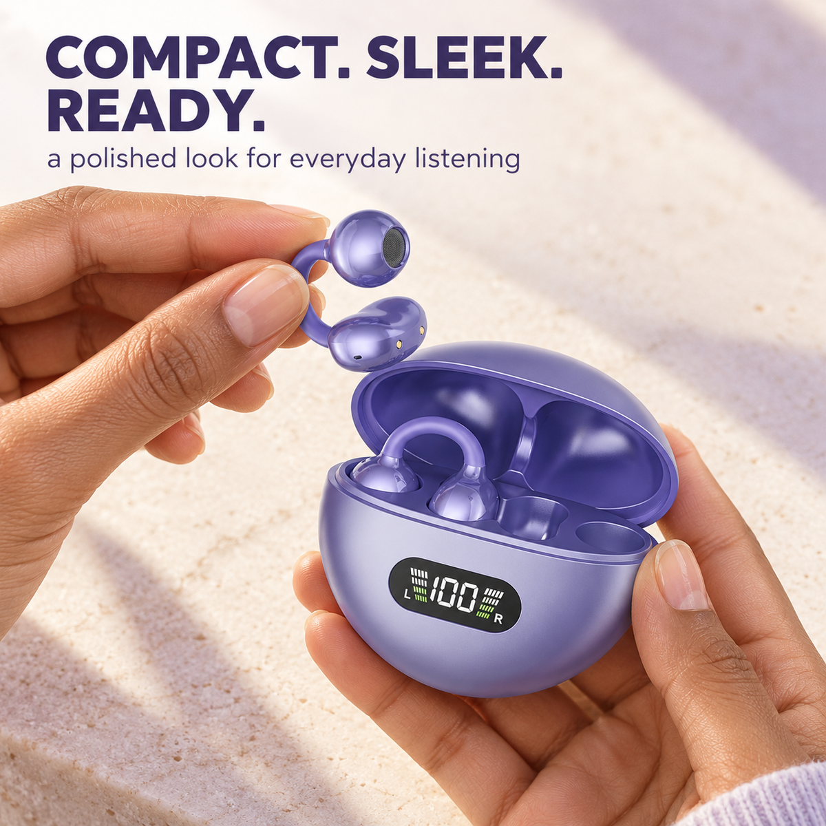 🎧👂Open-Ear Clip-On Bluetooth Earbuds – all-day comfort, immersive sound, leakage control, 8-10h battery, touch control. No ear pain! 🔋💪