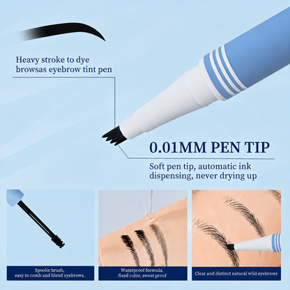 Waterproof 2-in-1 Micro-Fork Eyebrow Pen & Tinted Gel