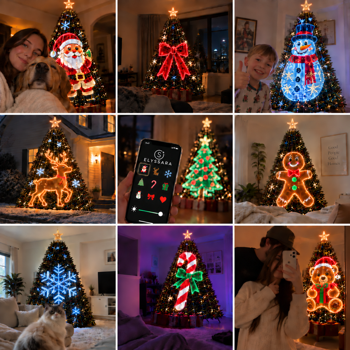 Elyssara Smart Animated Christmas Tree Lights