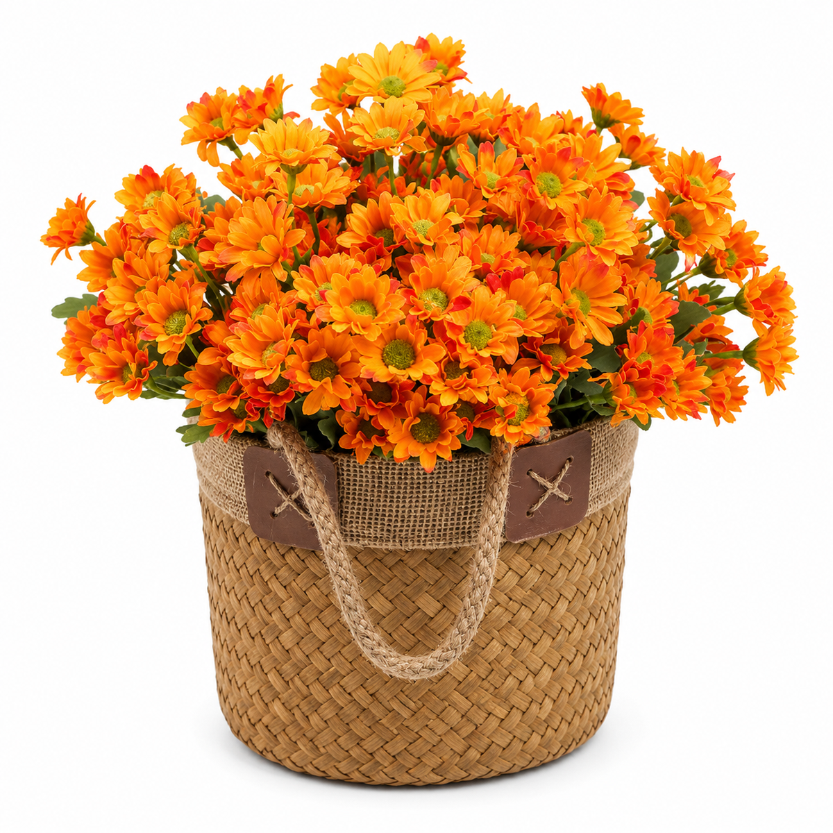 🌼- Artificial Outdoor Sunset Mums Flowers - UV resistant, Waterproof, Windproof