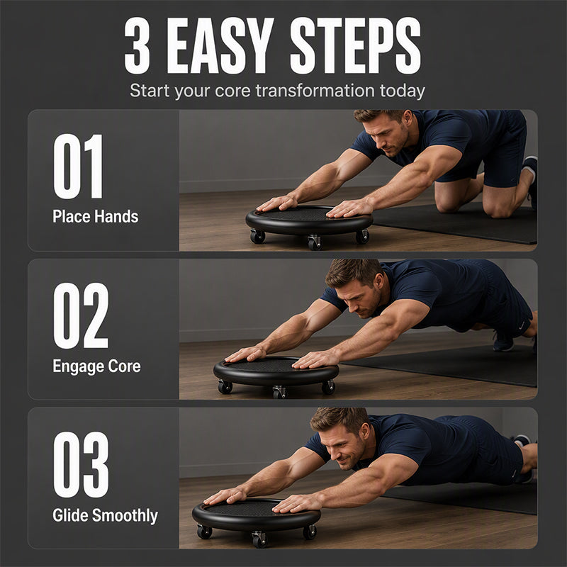 Abdominal Roller Wheel Disc with Knee Mat – Stable 💪