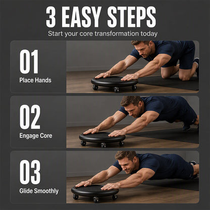 Abdominal Roller Wheel Disc with Knee Mat – Stable 💪